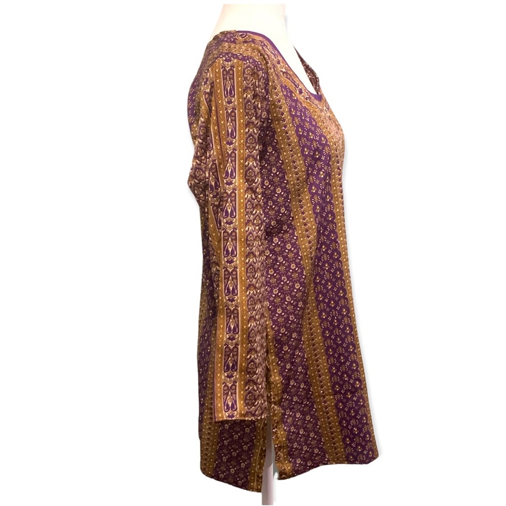 Women's Gold & Purple Kurti/Tunic - Picture 6 of 11
